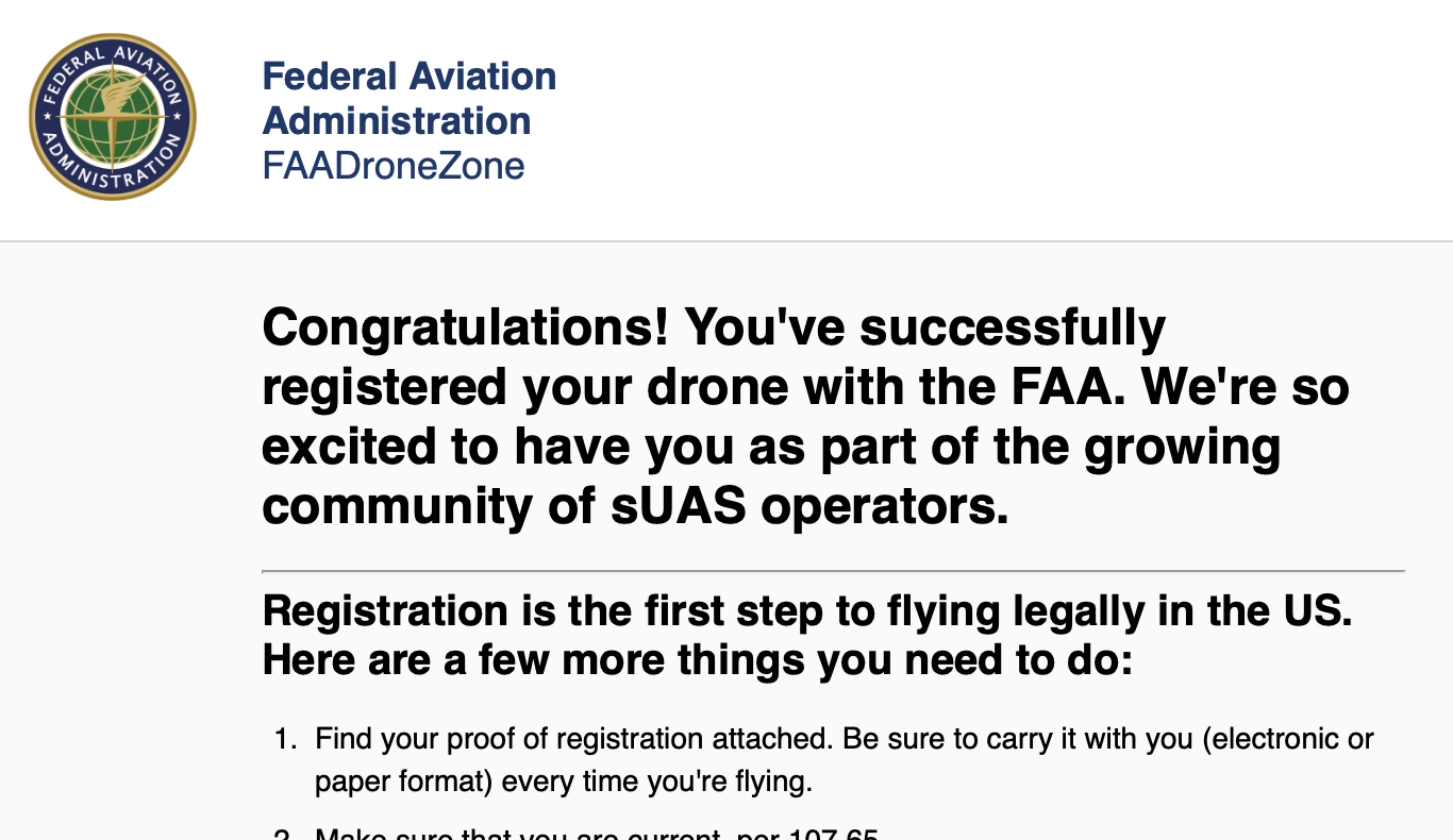 Drone FAA registration