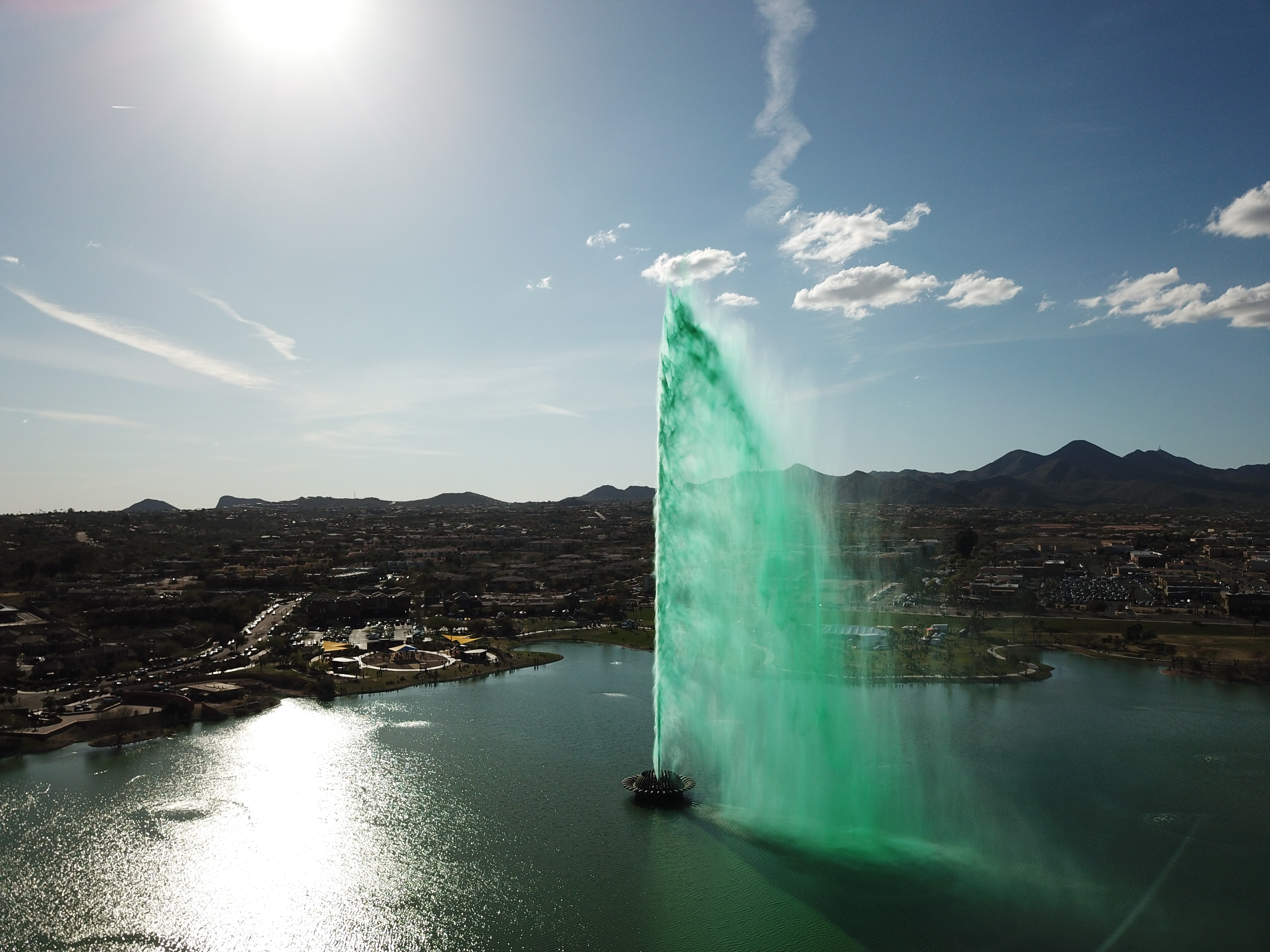 St Paddy Green Fountain in Fountain Hills