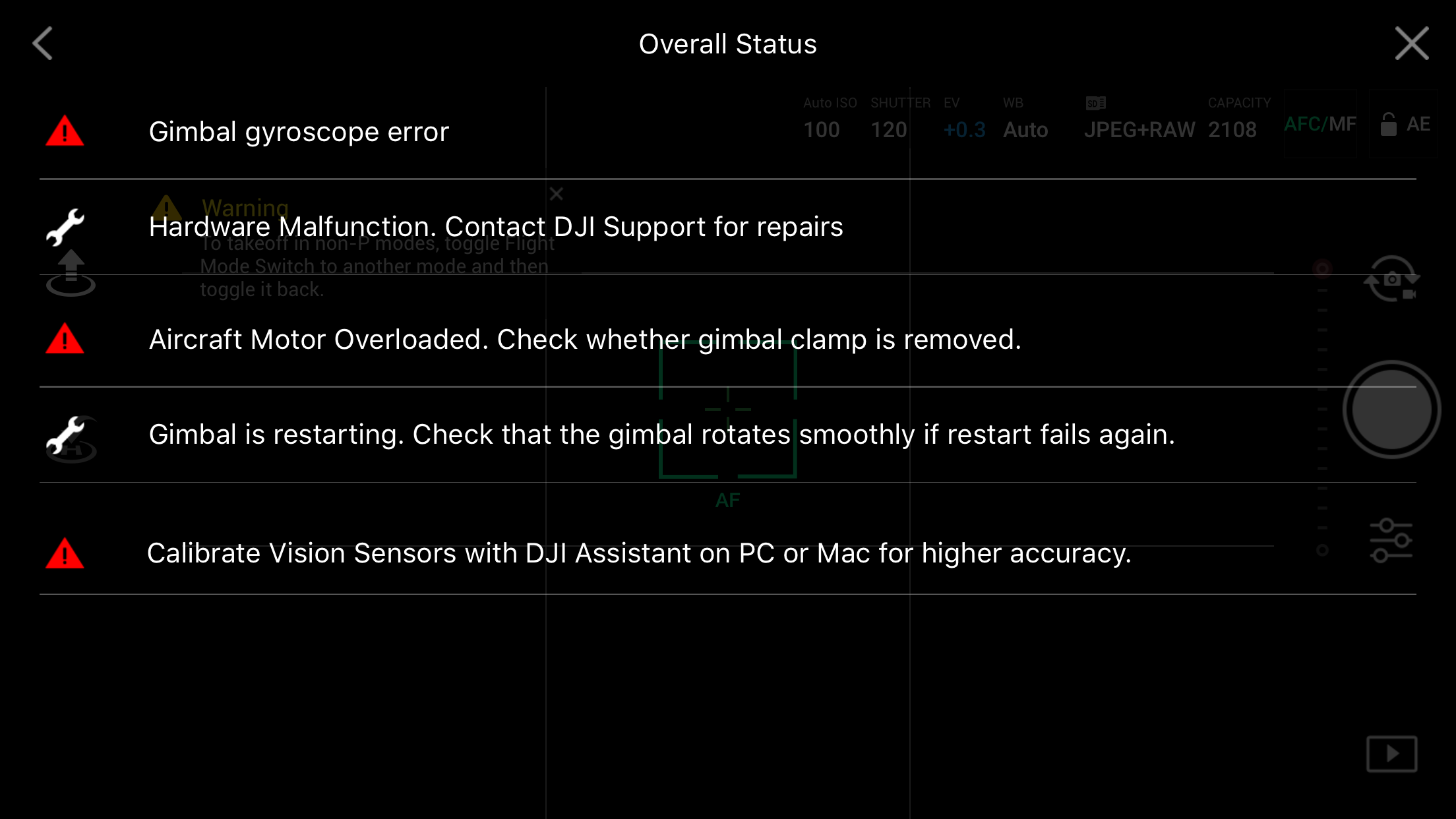 Status screenshot