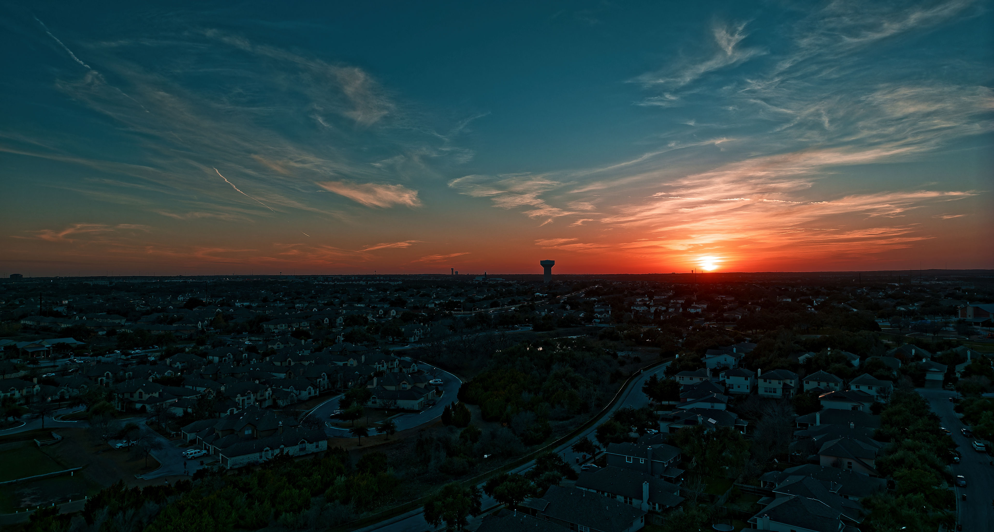 Sunset on a chilly windy day